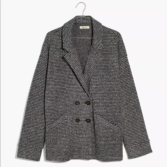 Madewell Brushed Knit Redford Blazer in Houndstooth Check - Picture 3 of 5